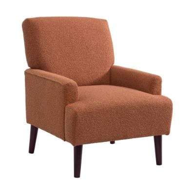 Kiwi Chair in 8077 Boucle Orange - Espresso Angle.jpg